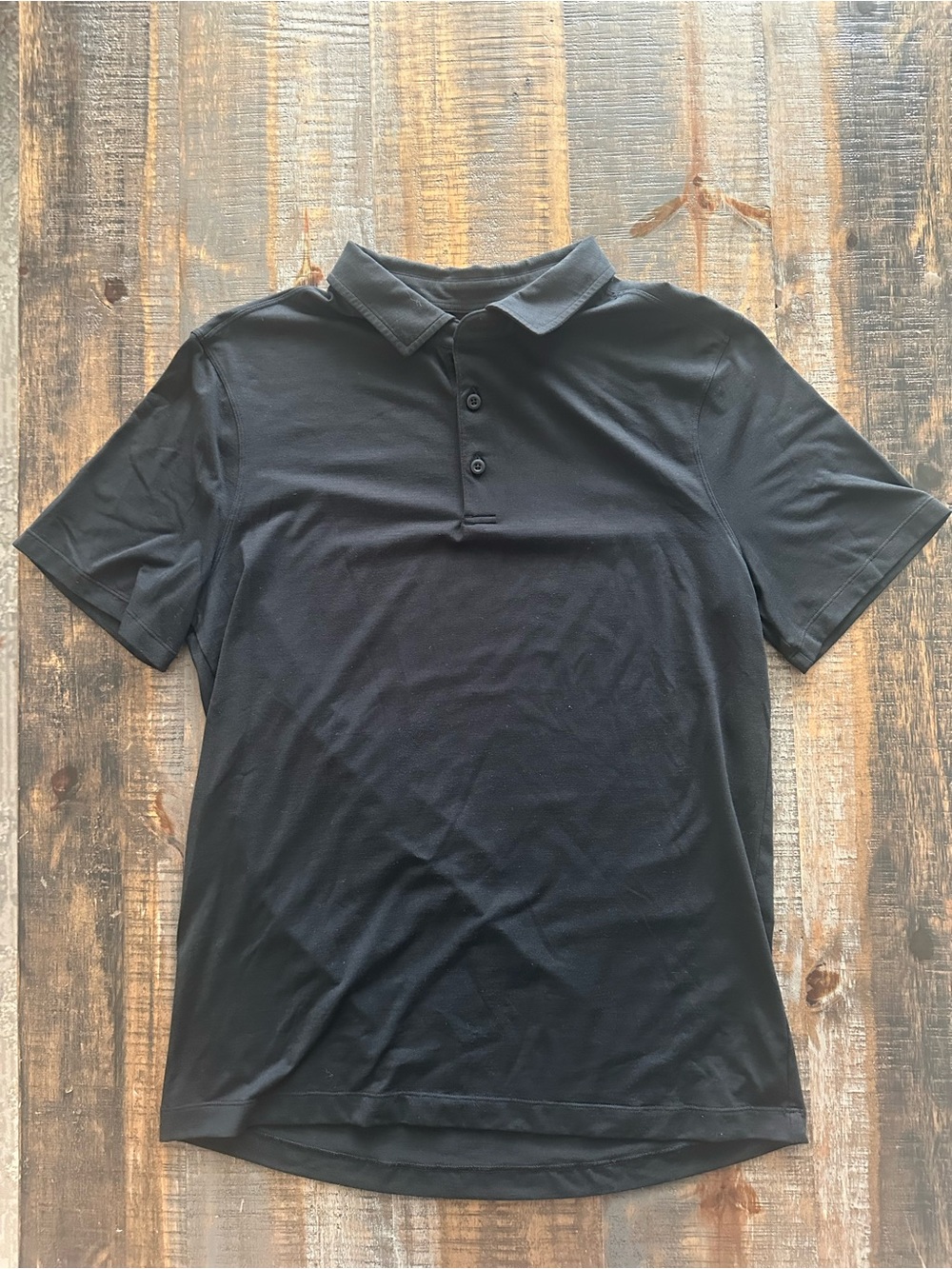 lululemon athletica Black Short-Sleeve Polo